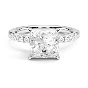 Accented Princess Cut Engagement Ring