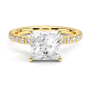 Accented Princess Cut Engagement Ring