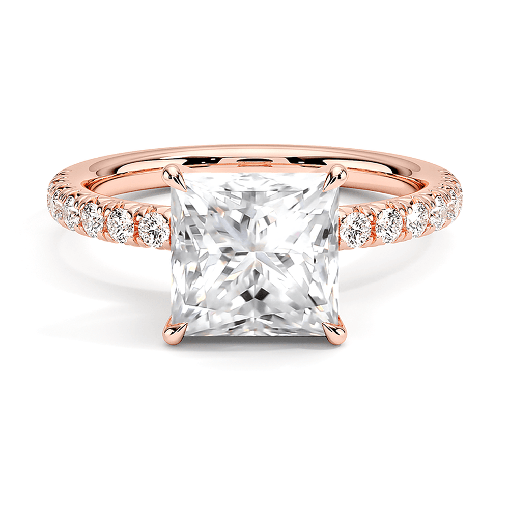 Accented Princess Cut Engagement Ring