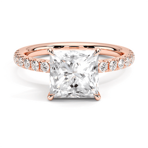 Accented Princess Cut Lab Grown Diamond Engagement Ring