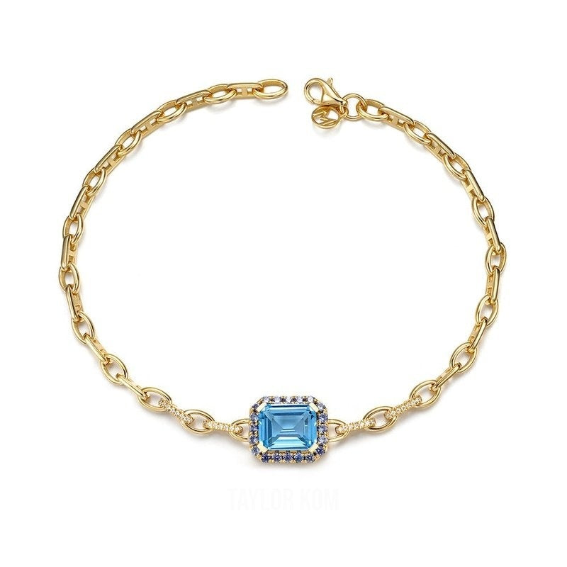 Aquamarine and Sapphire Bracelet