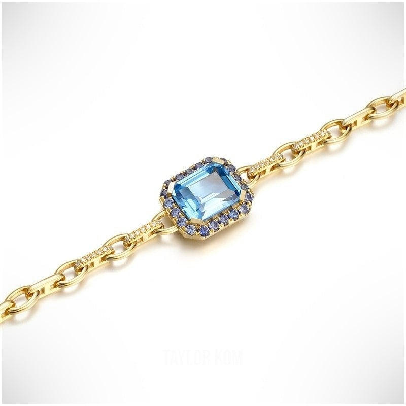 Aquamarine and Sapphire Bracelet