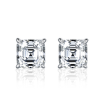 Asscher Cut Moissanite Earring Studs