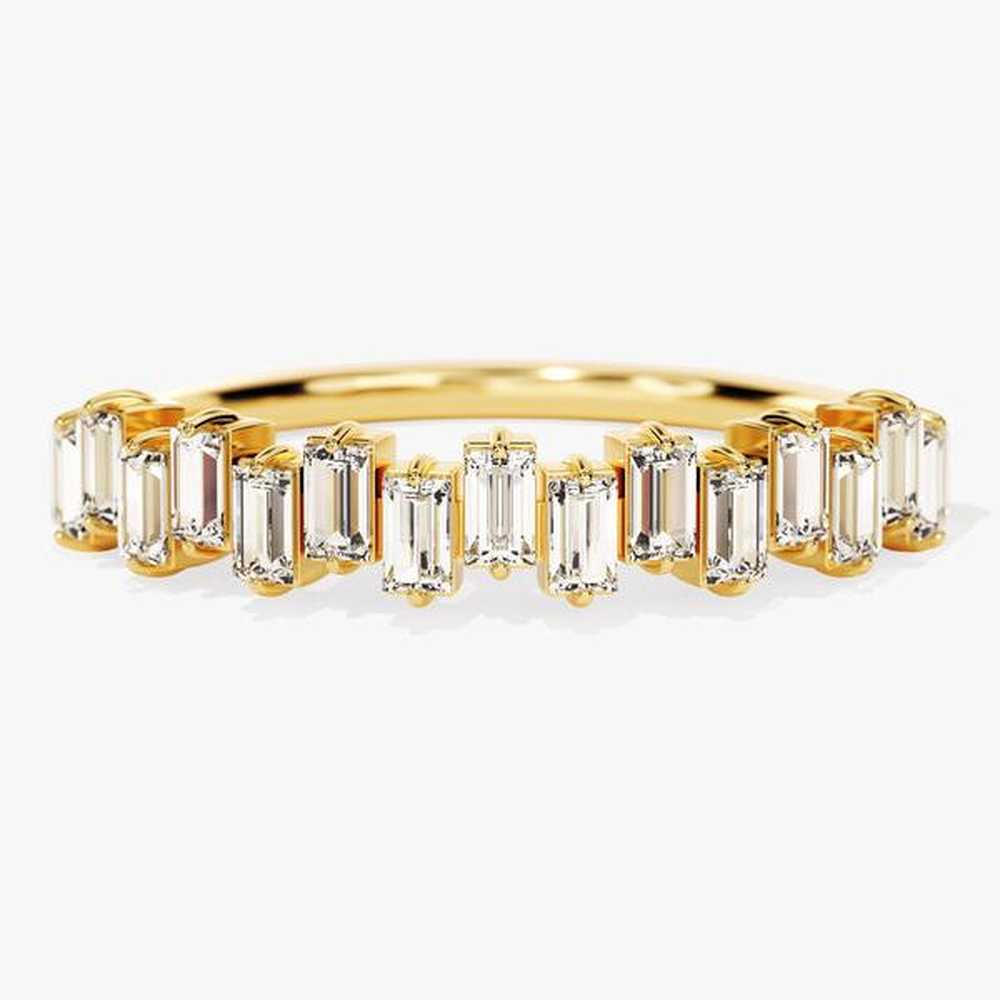 Baguette Shaped Moissanite Wedding Band