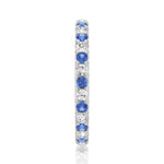 Blue Sapphire and White Sapphire Wedding Band