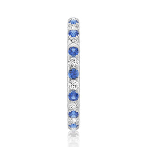 Blue Sapphire and White Sapphire Wedding Band