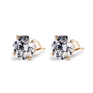 Brilliant Four Prong Moissanite Earrings