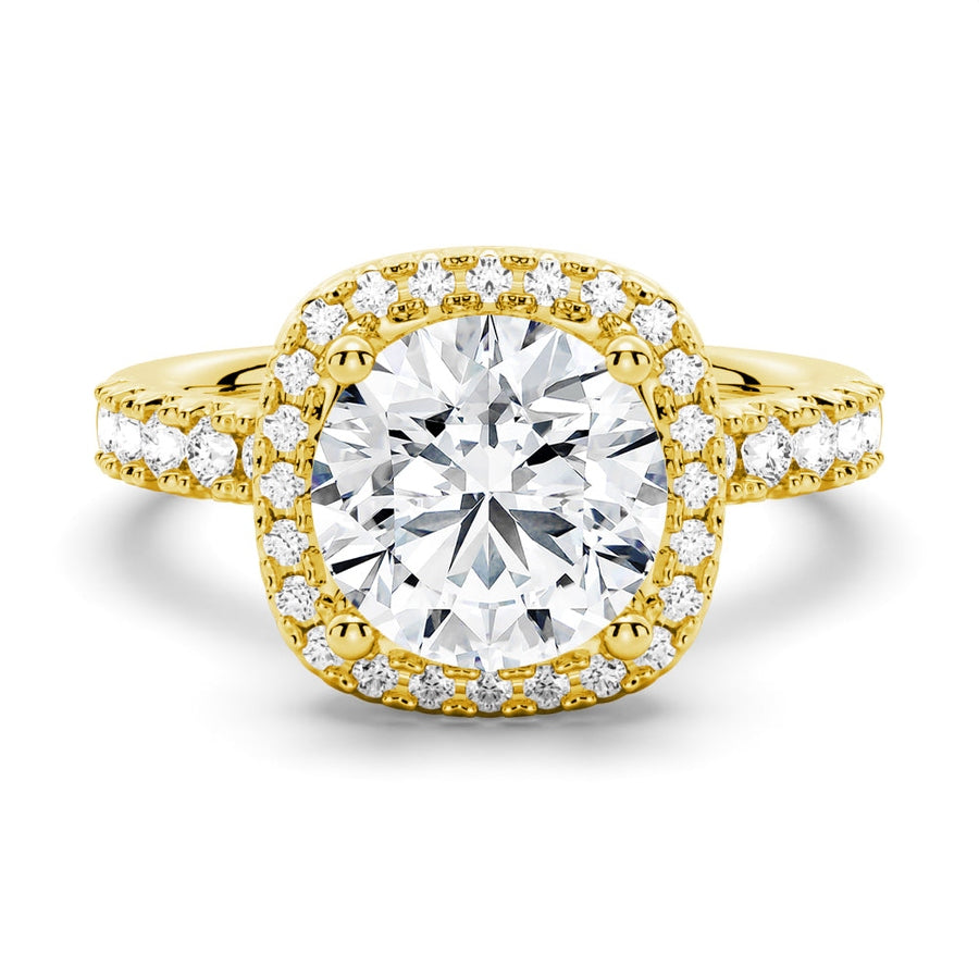 Brilliant Halo Round Moissanite Engagement Ring