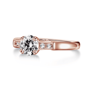 Brilliant Solitaire Round Cut Engagement Ring With Accents