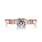 Brilliant Solitaire Round Cut Lab Grown Diamond Engagement Ring With Accents