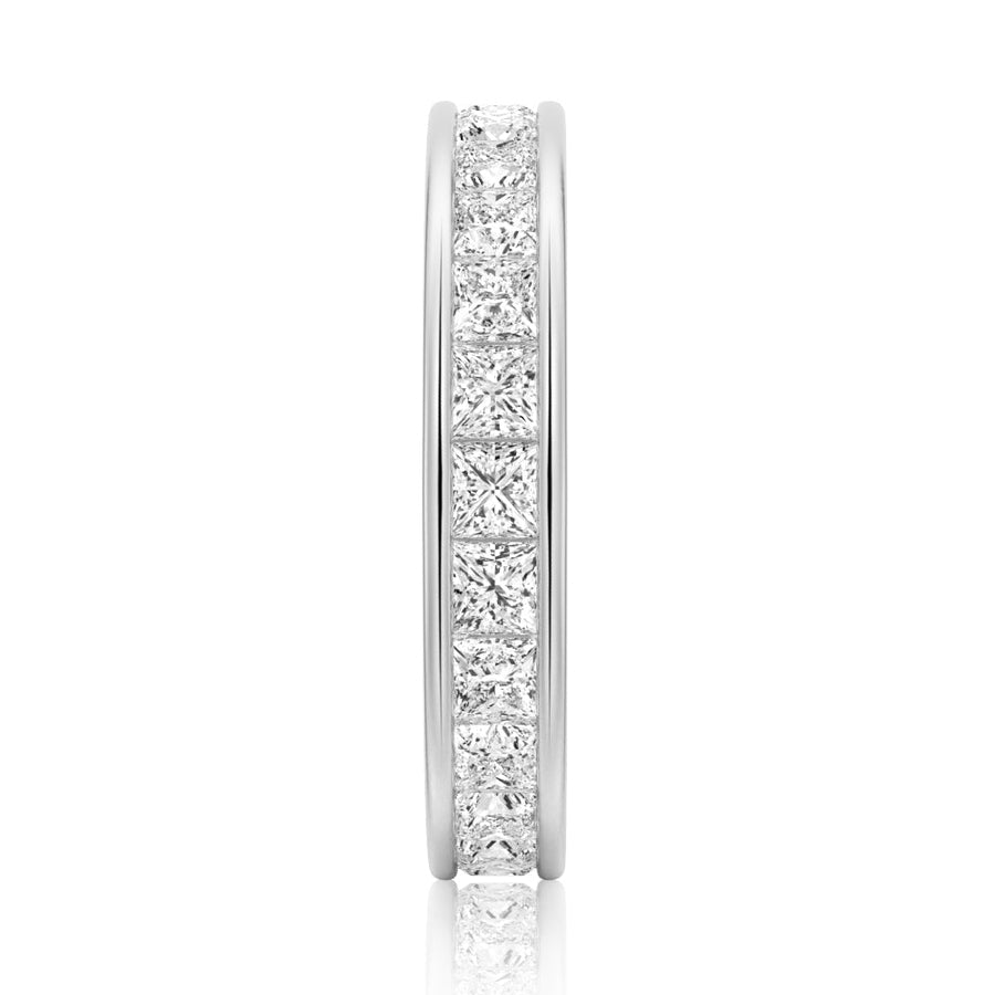 Channel-Set Princess-Cut Moissanite Eternity Wedding Band - 2.48 CT.