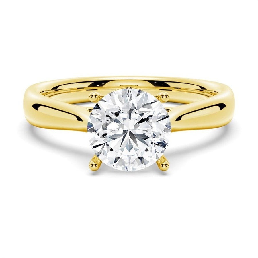 Classic 4-Prong Solitaire Round Moissanite Ring