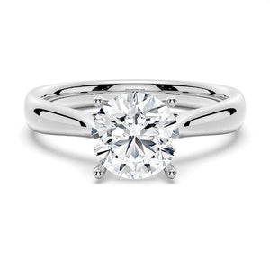 Classic 4-Prong Solitaire Round Moissanite Ring