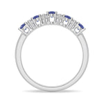 Classic Blue Sapphire and White Sapphire Wedding Band