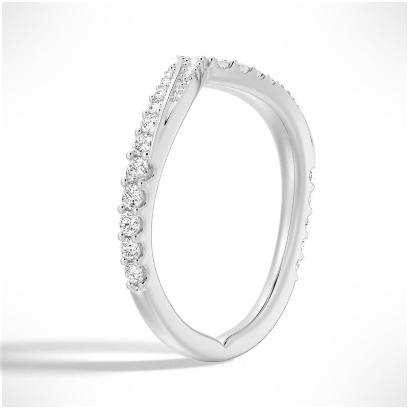 Classic Curved V Moissanite Wedding Band