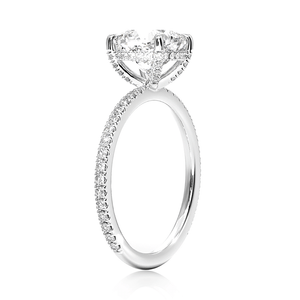 Classic Cushion Cut Lab Grown Diamond Engagement Ring With Hidden Halo