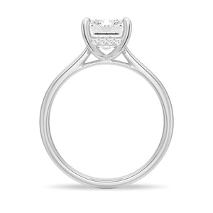 Classic Emerald Cut Moissanite Engagement Ring With Hidden Halo