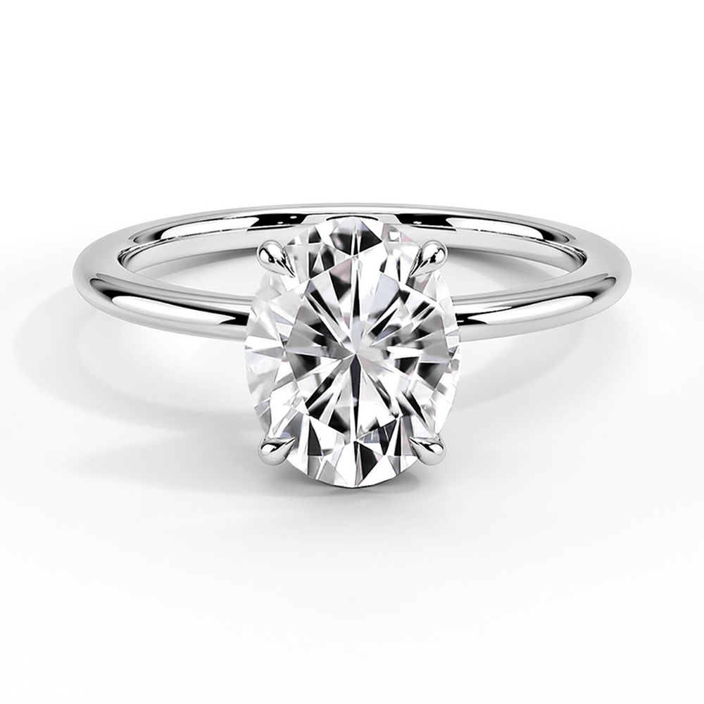 Classic Four-Prong Oval Cut Lab Grown Diamond Engagement Ring