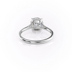 Classic Four-Prong Round Cut Lab Grown Diamond Engagement Ring With Hidden Halo