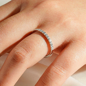 Classic French Pave Moissanite Wedding Band