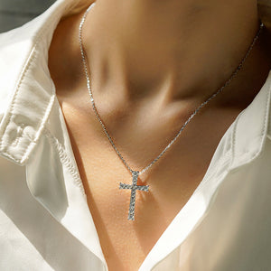 Classic Moissanite Cross Necklace