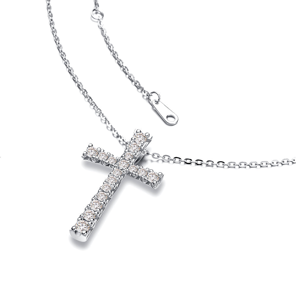 Classic Moissanite Cross Necklace