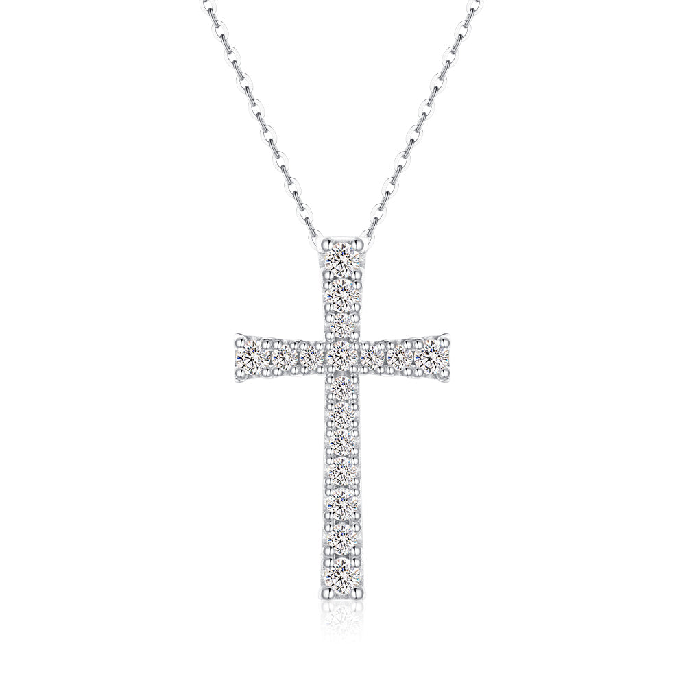 Classic Moissanite Cross Necklace