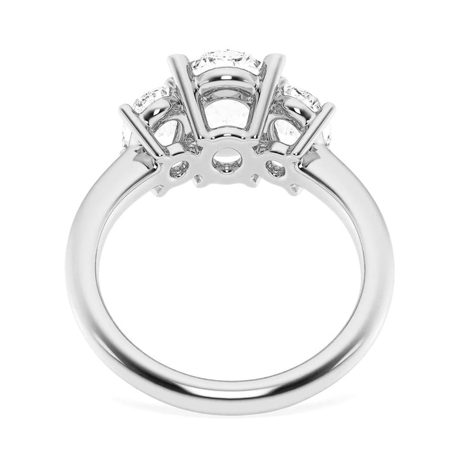 Classic Oval Cut Three Stone Moissanite Engagement Ring