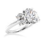 Classic Oval Cut Three Stone Moissanite Engagement Ring