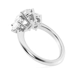 Classic Oval Cut Three Stone Moissanite Engagement Ring