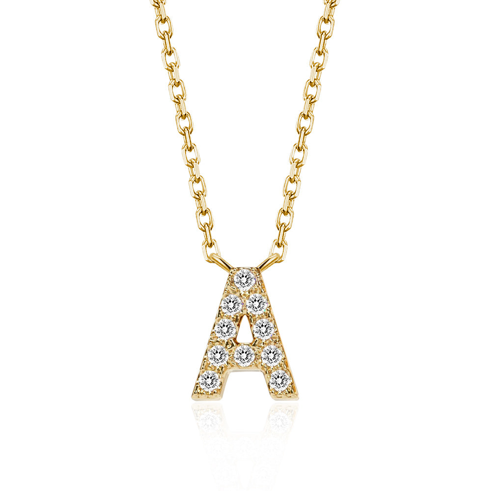 Classic Pavé Initial A Pendant Necklace