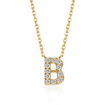 Classic Pavé Initial B Pendant Necklace