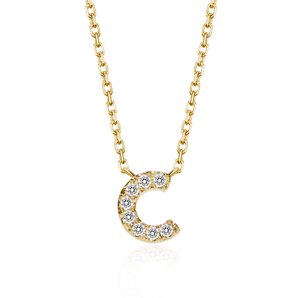 Classic Pavé Initial C Pendant Necklace