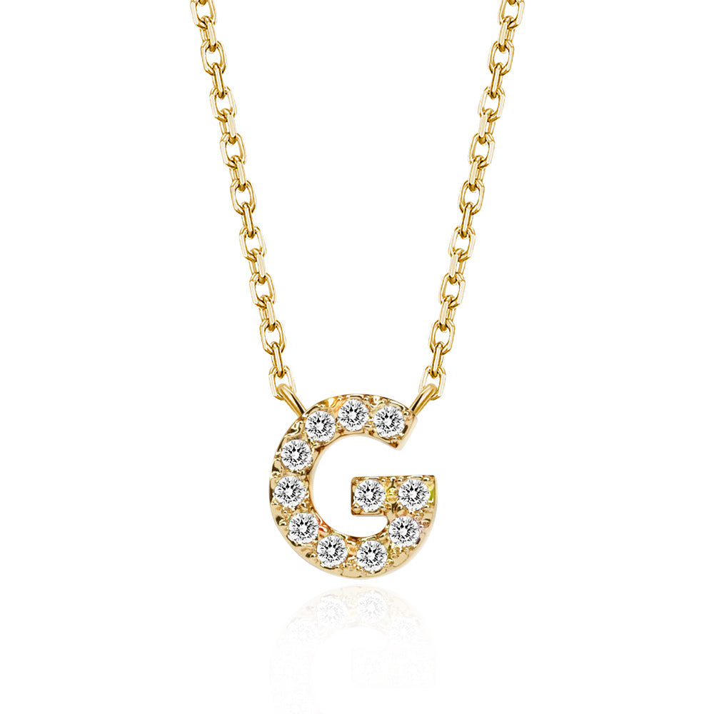 Classic Pavé Initial G Pendant Necklace