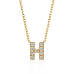 Classic Pavé Initial H Pendant Necklace