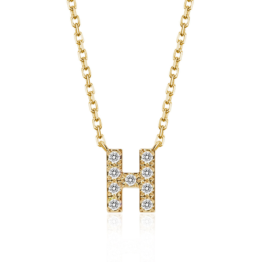 Classic Pavé Initial H Pendant Necklace