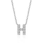 Classic Pavé Initial H Pendant Necklace