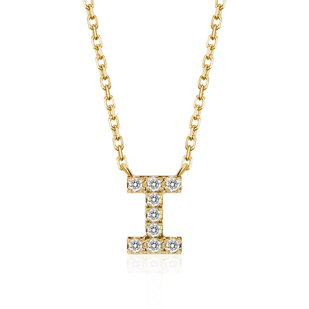 Classic Pavé Initial I Pendant Necklace