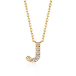 Classic Pavé Initial J Pendant Necklace