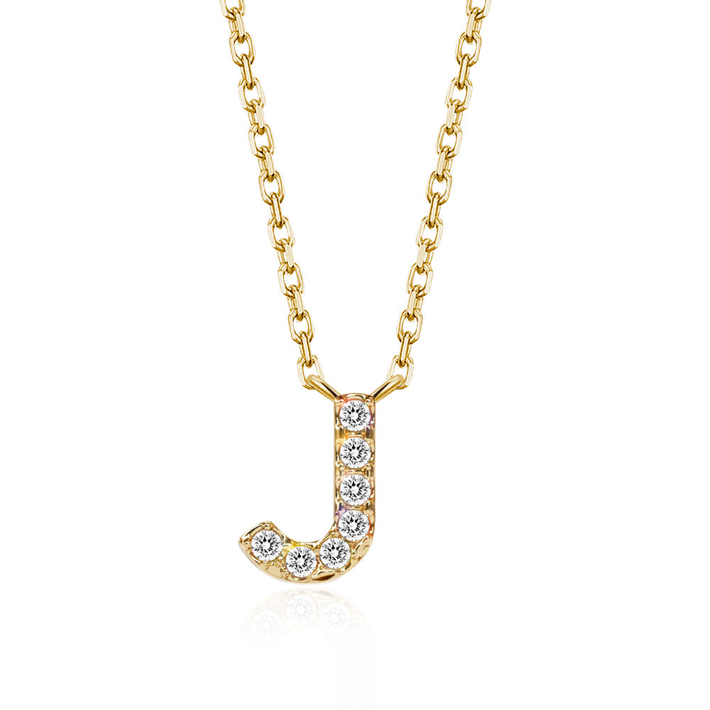 Classic Pavé Initial J Pendant Necklace