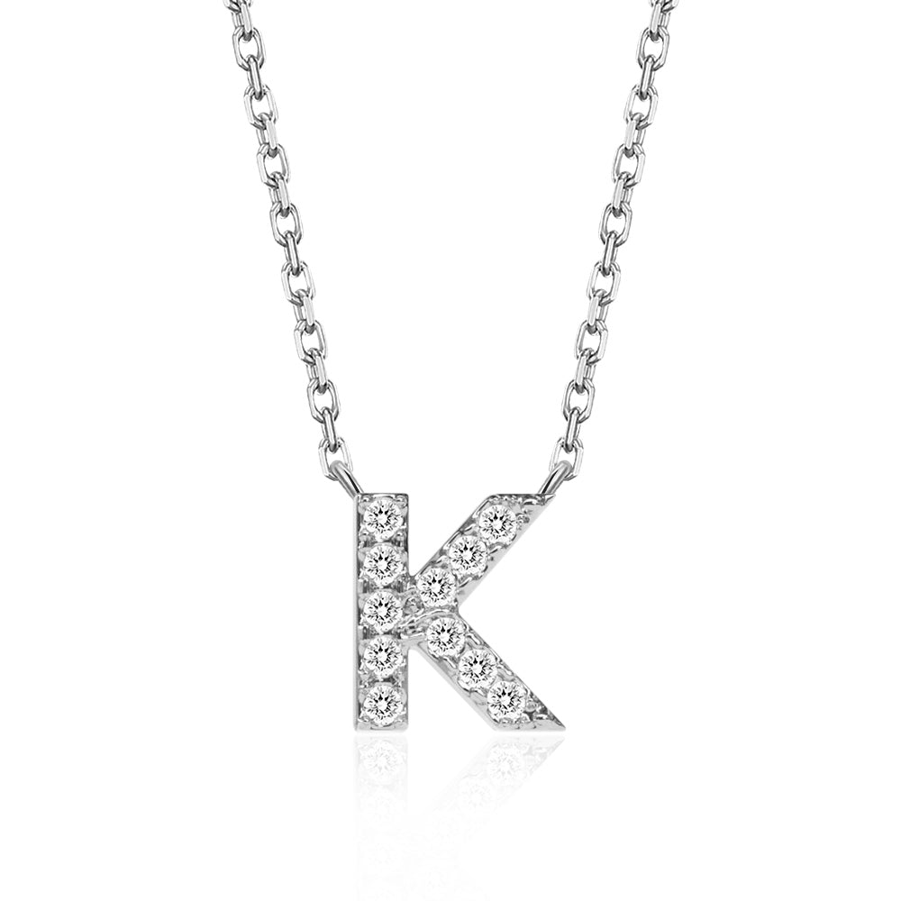 Classic Pavé Initial K Pendant Necklace