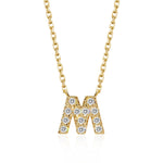 Classic Pavé Initial M Pendant Necklace