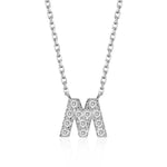 Classic Pavé Initial M Pendant Necklace