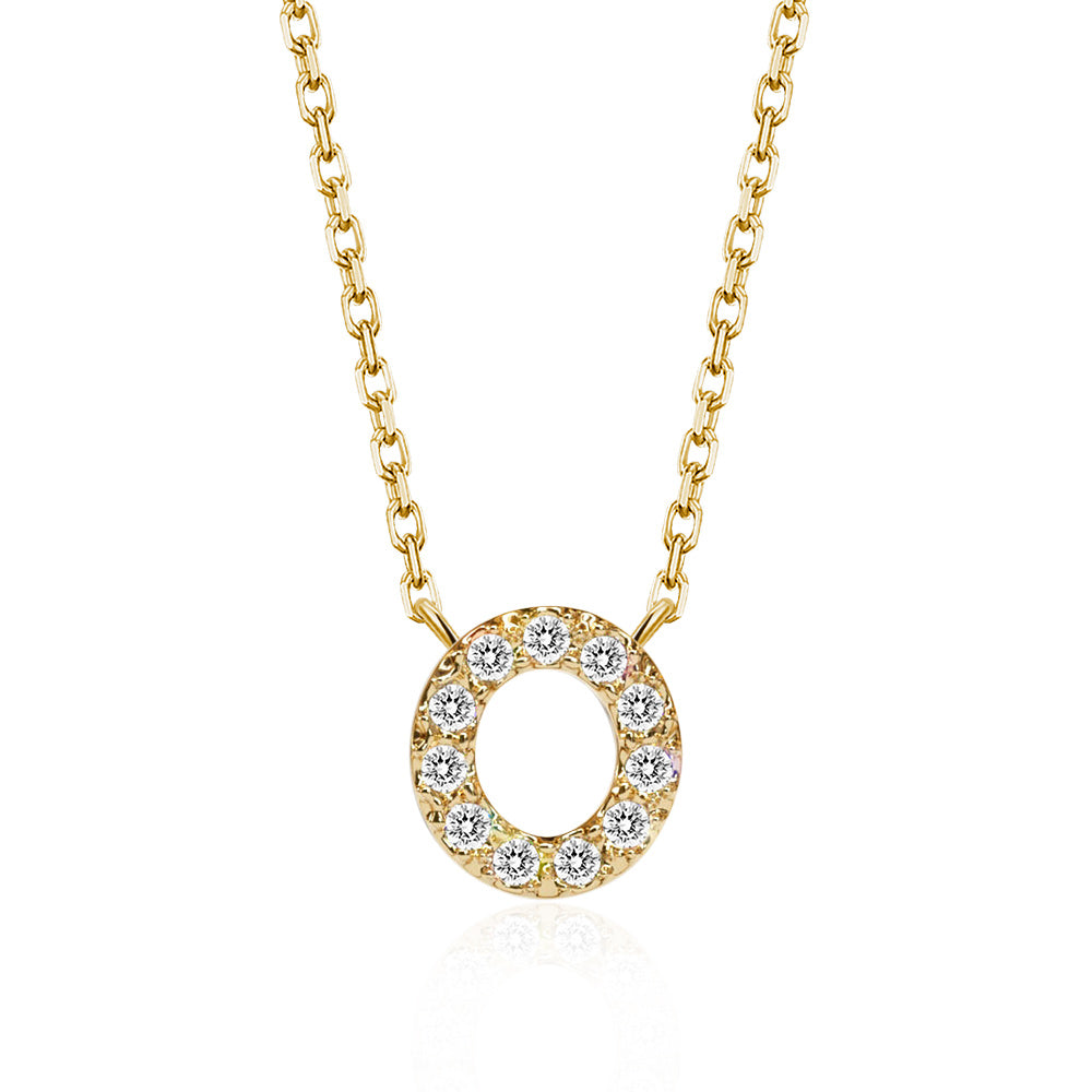 Classic Pavé Initial O Pendant Necklace