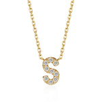 Classic Pavé Initial S Pendant Necklace