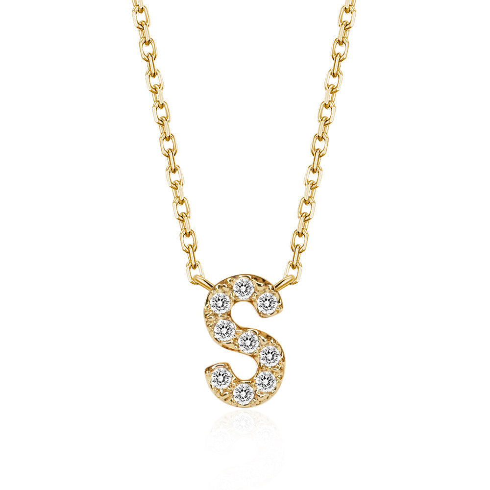 Classic Pavé Initial S Pendant Necklace