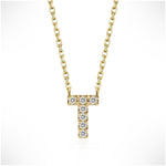 Classic Pavé Initial T Pendant Necklace