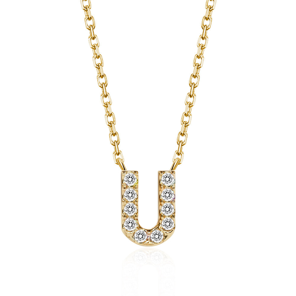 Classic Pavé Initial U Pendant Necklace