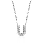 Classic Pavé Initial U Pendant Necklace