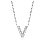 Classic Pavé Initial V Pendant Necklace